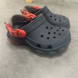 CROCS Kids Navy and Red Sandals with Velcro Strap